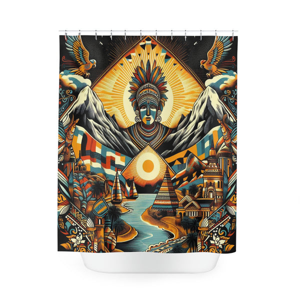 South American Art Inspired Polyester Shower Curtain