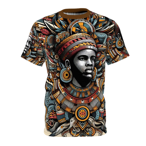 African Art Inspired Designed Tee Shirt” Unisex Cut & Sew Tee